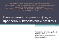 Паевые инвестиционные фонды: проблемы и перспективы развития