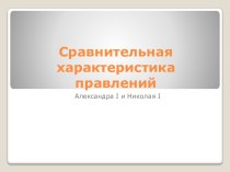 Сравнительная характеристика правлений Александра 1 и Николая 1