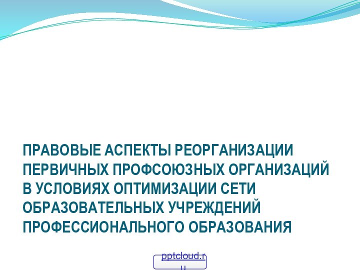 ПРАВОВЫЕ АСПЕКТЫ РЕОРГАНИЗАЦИИ ПЕРВИЧНЫХ ПРОФСОЮЗНЫХ ОРГАНИЗАЦИЙ В УСЛОВИЯХ ОПТИМИЗАЦИИ СЕТИ ОБРАЗОВАТЕЛЬНЫХ УЧРЕЖДЕНИЙ ПРОФЕССИОНАЛЬНОГО ОБРАЗОВАНИЯ