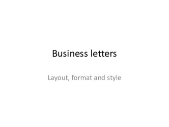 Business letters