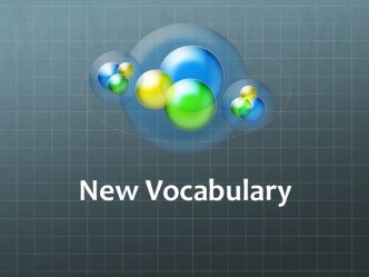 New vocabulary