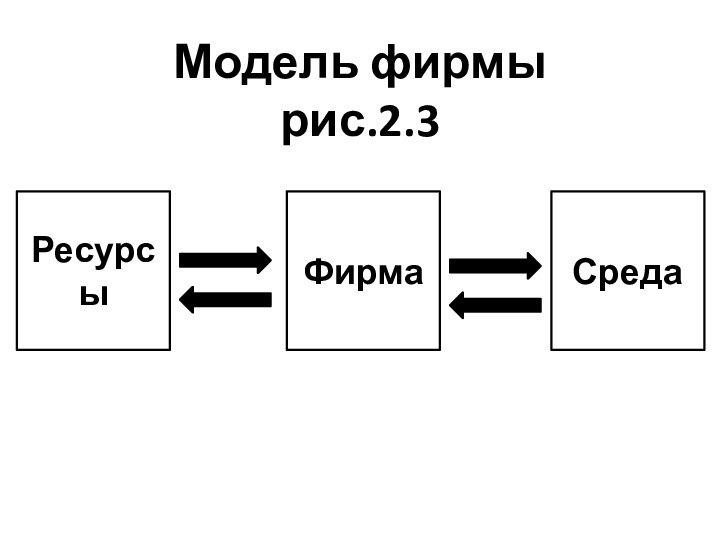 Модель фирмы  рис.2.3РесурсыФирмаСреда