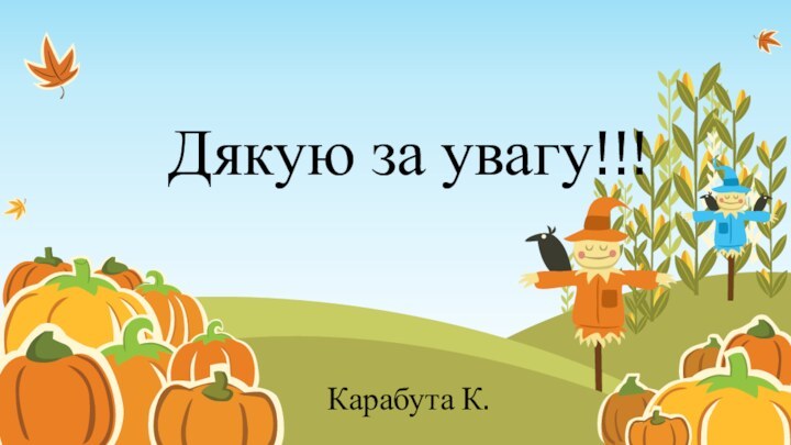 Дякую за увагу!!!     Карабута К.