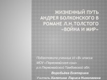 Андрей Болконский в романе Война и мир Л.Н. Толстого