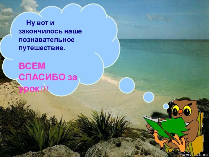 Ну вот и закончилось наше познавательное путешествие. ВСЕМ СПАСИБО за урок!!!