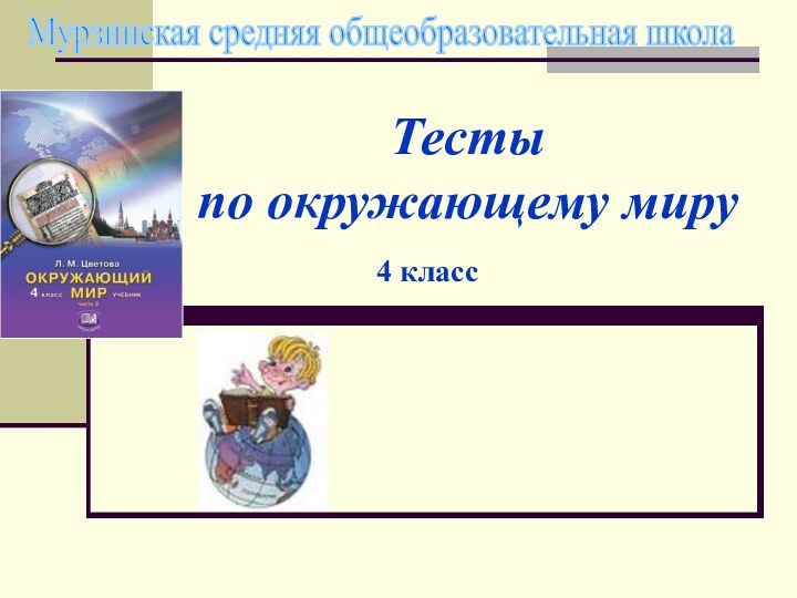 Тесты  по окружающему миру4 класс Мурзинская средняя общеобразовательная школа