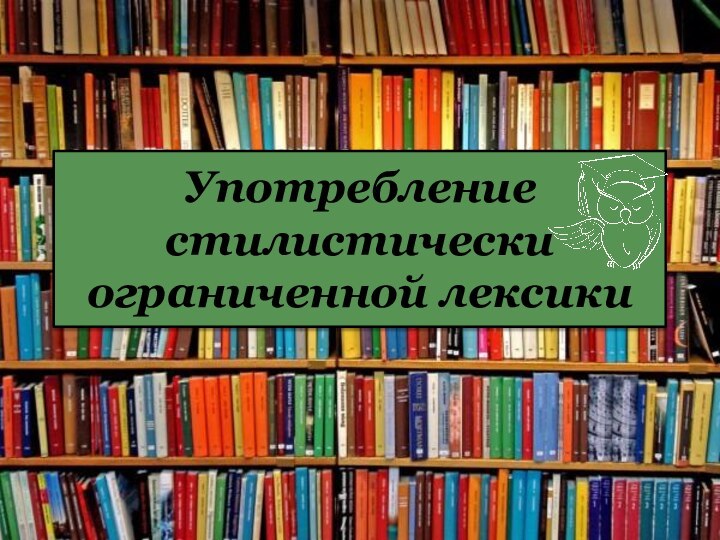 Употребление стилистически ограниченной лексики