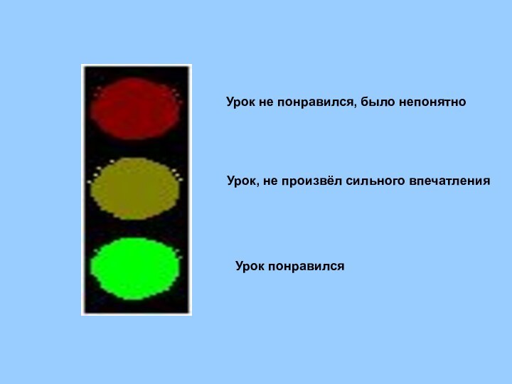 Урок не понравился, было непонятноУрок, не произвёл сильного впечатленияУрок понравился