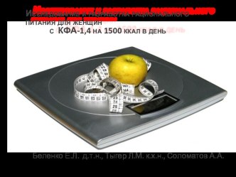 Исследование и разработка рационального питания для женщин