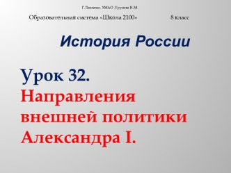 Направления внешней политики Александра I