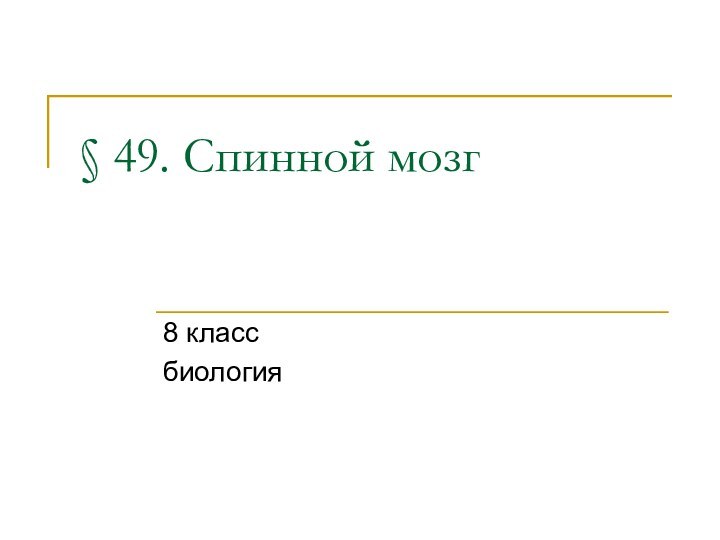 § 49. Спинной мозг 8 классбиология