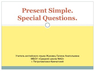 Present Simple. Special Questions (Настоящее простое время. Специальные вопросы)