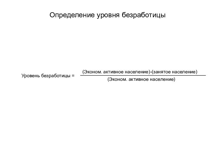 Определение уровня безработицы