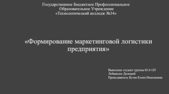 Государственное Бюджетное Профессиональное Образовательное Учреждение Технологический колледж №34