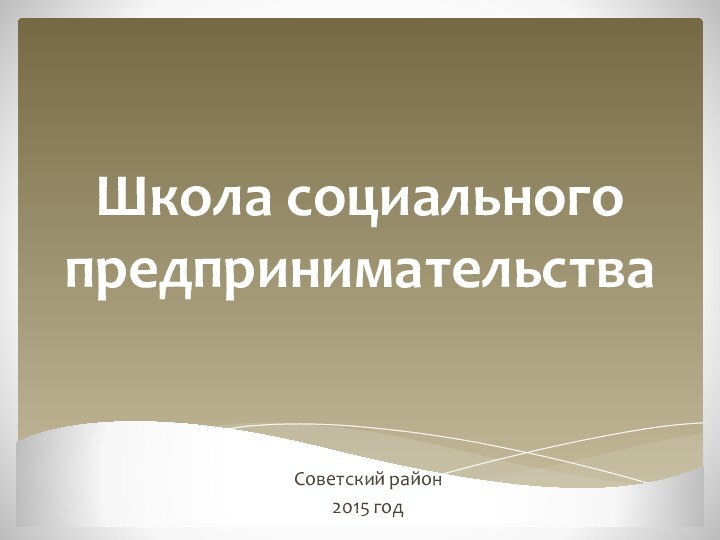 Школа социального предпринимательстваСоветский район2015 год