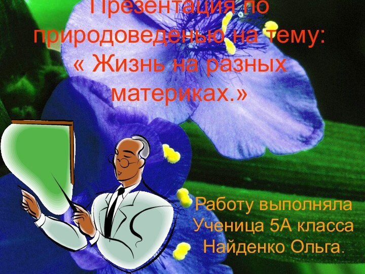 Презентация по природоведенью на тему: « Жизнь на разных материках.»Работу выполнялаУченица 5А классаНайденко Ольга.