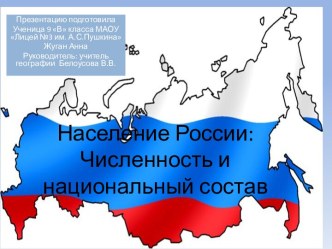 Население России: численность и национальный состав