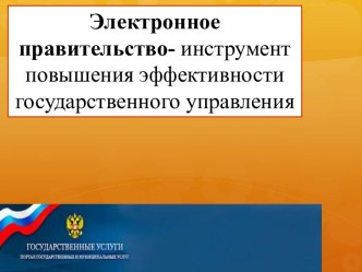 Электронное правительство и госуслуги