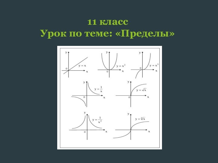 11 класс Урок по теме: «Пределы»