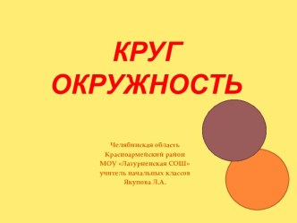 Круг. Оркужность