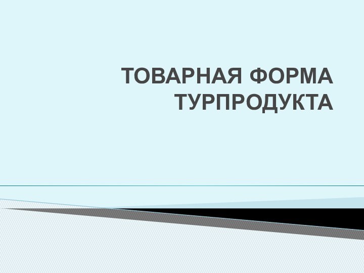 ТОВАРНАЯ ФОРМА ТУРПРОДУКТА