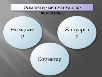 Осiмдiктер мен жануарлар экологиясы