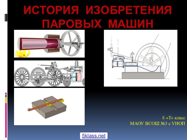 История изобретения паровых машин8 «Т» класс МАОУ ВСОШ №3 с УИОП