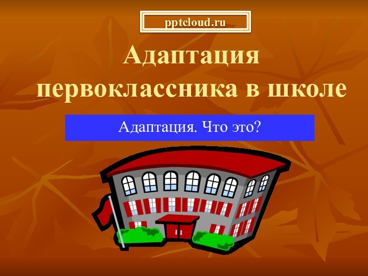 Адаптация первоклассника в школеАдаптация. Что это?