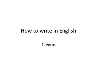 How to write in english