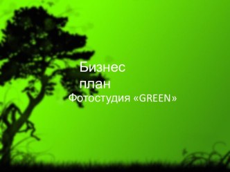 Бизнес - план: Фотостудия Green