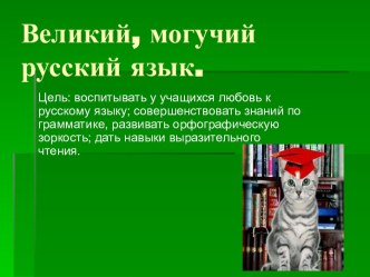 Интеллектуальная игра по русскому языку