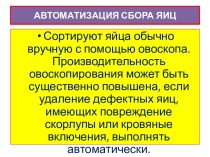 Автоматизация сбора яиц