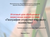 Самостоятельная работа по географии