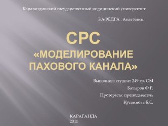 СРСМоделирование пахового канала