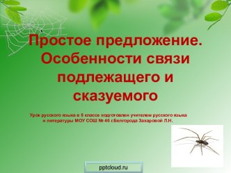 Простое предложение. Особенности связи подлежащего и сказуемого