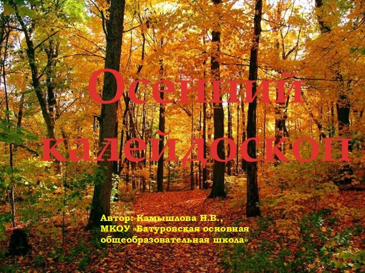 Осенний калейдоскопАвтор: Камышлова Н.В., МКОУ «Батуровская основная общеобразовательная школа»