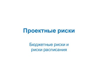 Проектные риски