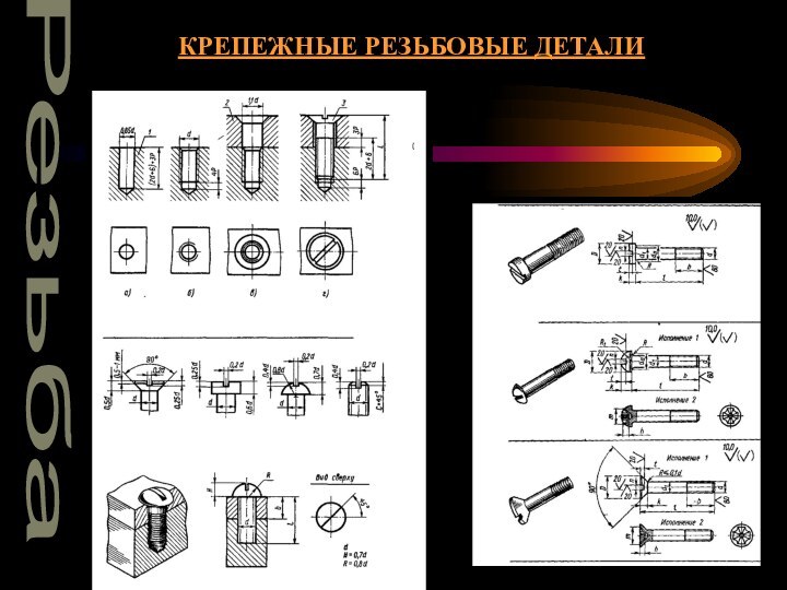 РезьбаКРЕПЕЖНЫЕ РЕЗЬБОВЫЕ ДЕТАЛИ