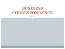 Business correspondence