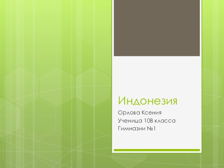 ИндонезияОрлова КсенияУченица 10В классаГимназии №1