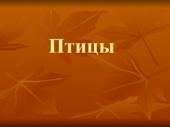 Птицы