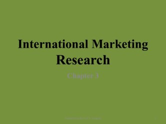 International marketing research