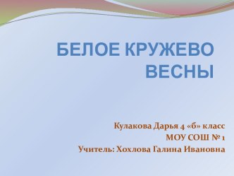 Белое кружево весны