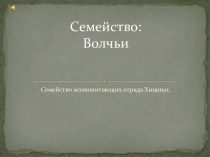 Семейство: Волчьи