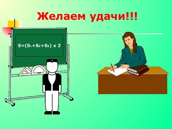 Желаем удачи!!!S=(S1+S2+S3) х 2