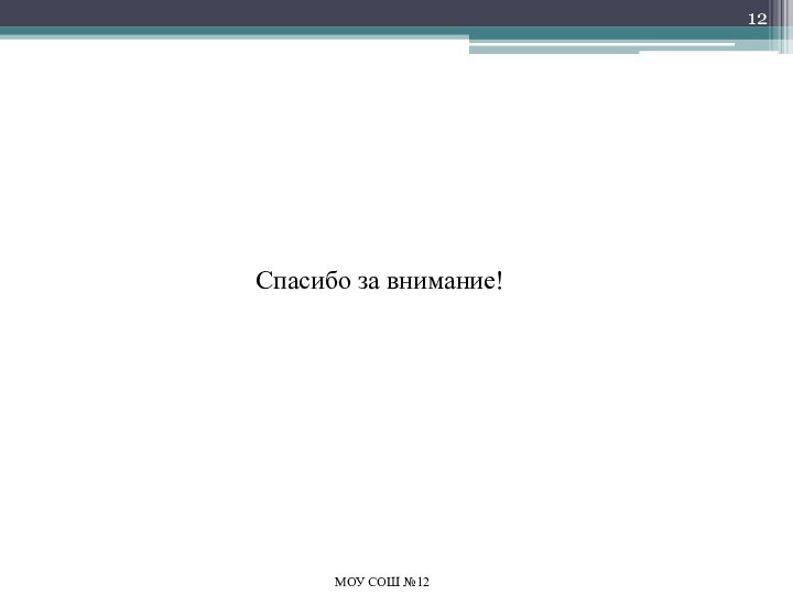Спасибо за внимание!МОУ СОШ №12