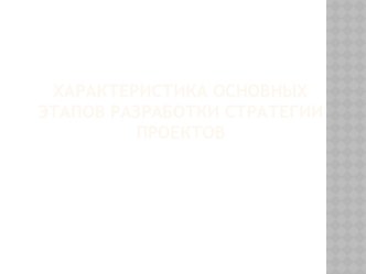 Характеристика основных этапов разработки стратегии проектов