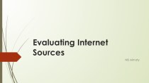 Evaluating internet sources