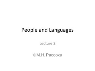 People and languages