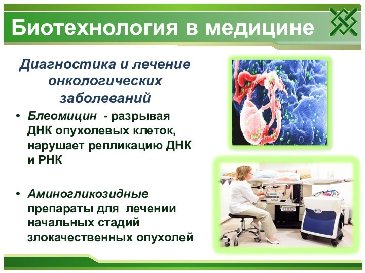 Биотехнология в медицинеДиагностика и лечение онкологических заболеванийБлеомицин - разрывая ДНК опухолевых клеток,